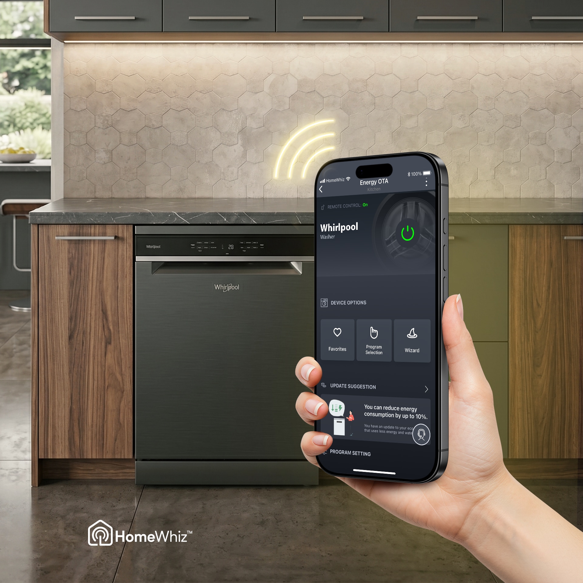 Application HomeWhiz Whirlpool - Gestion du lave-vaisselle